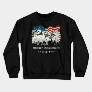 Mount Rushmore Distressed Vintage Patriots Flag Tee Crewneck Sweatshirt